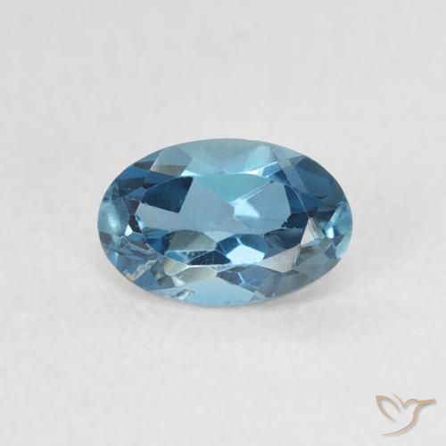 0.58ct Natural Azul Londres Topacio, Ovalada, VVS-VS
