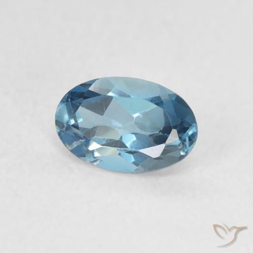 Topacio Azul Londres natural de 0.58 ct, Ovalada, VVS-VS