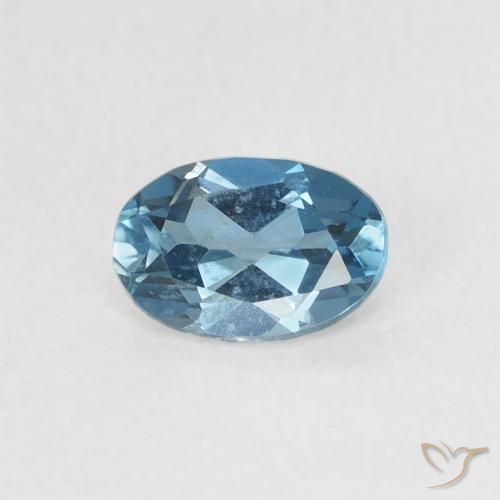 0.57ct Natural Azul Londres Topacio, Ovalada, VVS-VS