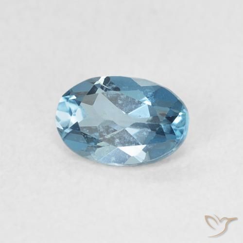 Topacio Azul Londres natural de 0.57 ct, Ovalada, VVS-VS