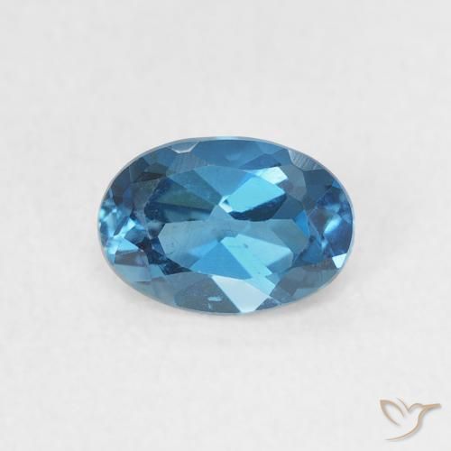 0.63ct Natural Azul Londres Topacio, Ovalada, VVS-VS