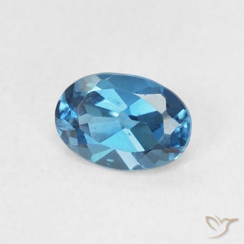 Topacio Azul Londres natural de 0.63 ct, Ovalada, VVS-VS