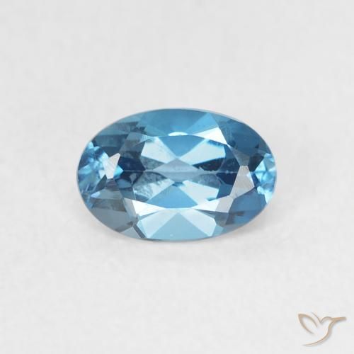 0.60ct Natural Azul Londres Topacio, Ovalada, VVS-VS