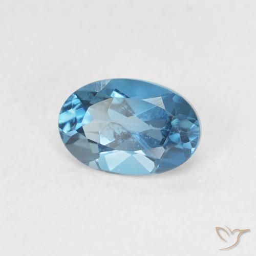 Topacio Azul Londres natural de 0.60 ct, Ovalada, VVS-VS