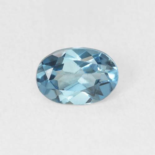 Topacio Azul plateado intenso natural de 0.49 ct, Corte Óvalo, VVS-VS