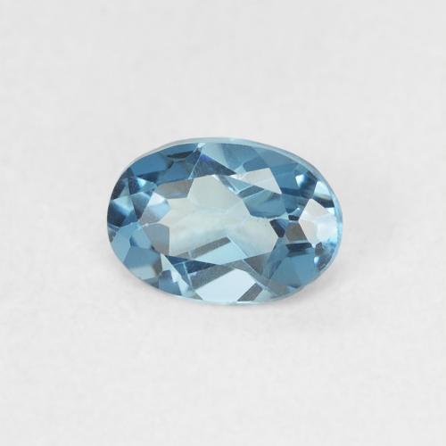 Topacio Azul plateado intenso natural de 0.49 ct, Corte Óvalo, VVS-VS