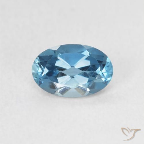 0.54ct Natural Azul Londres Topacio, Ovalada, VVS-VS
