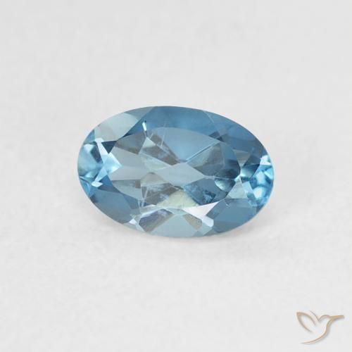 Topacio Azul Londres natural de 0.54 ct, Corte Óvalo, VVS-VS