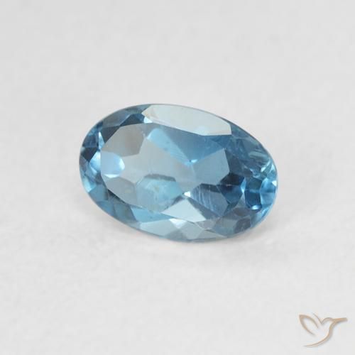 Topacio Azul Londres natural de 0.61 ct, Ovalada, VVS-VS