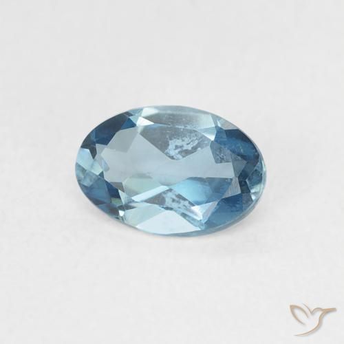 Topacio Azul Londres natural de 0.54 ct, Ovalada, VVS-VS
