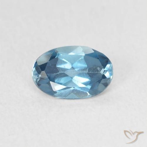 0.52ct Natural Azul Londres Topacio, Ovalada, VVS-VS