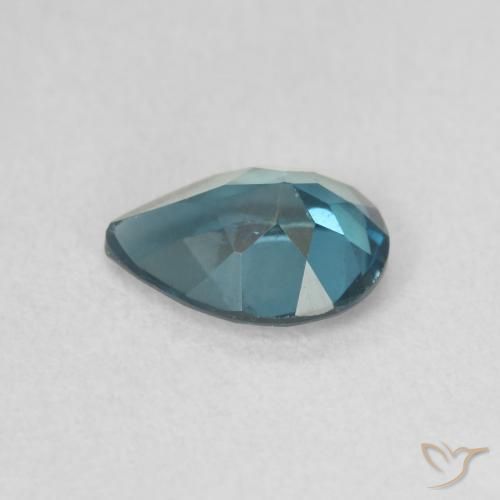 Topacio Azul Londres natural de 0.80 ct, En forma de pera, VS