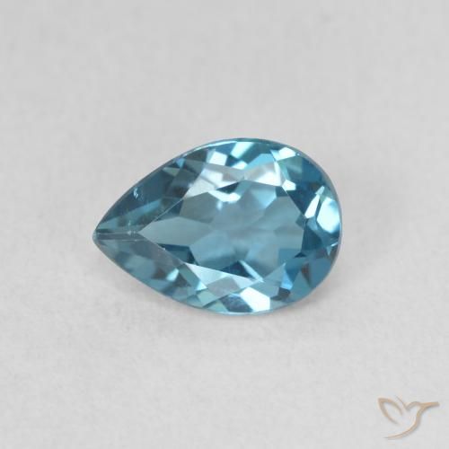 0.78ct Natural Azul Londres Topacio, En forma de pera, VVS