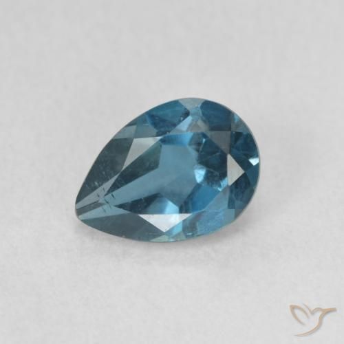 0.89ct Natural Azul Londres Topacio, En forma de pera, VS