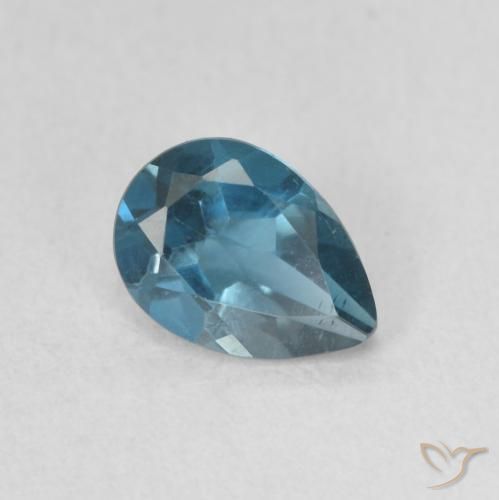 Topacio Azul Londres natural de 0.89 ct, En forma de pera, VS