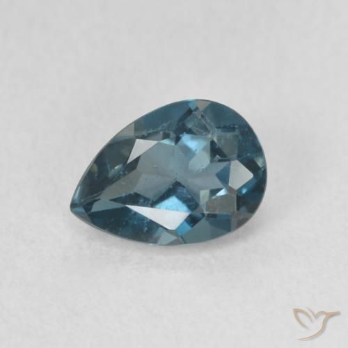 0.86ct Natural Azul Londres Topacio, En forma de pera, VS