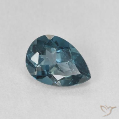 Topacio Azul Londres natural de 0.86 ct, En forma de pera, VS