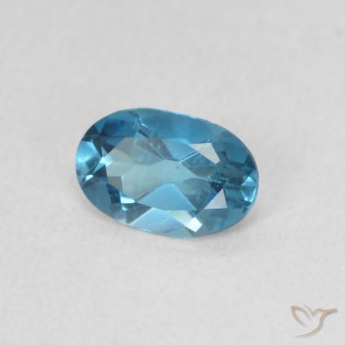 Topacio Azul Londres natural de 0.52 ct, Ovalada, VS