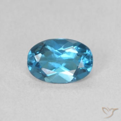 0.52ct Natural Azul Londres Topacio, Ovalada, VS