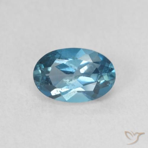 0.66ct Natural Azul Londres Topacio, Ovalada, VS