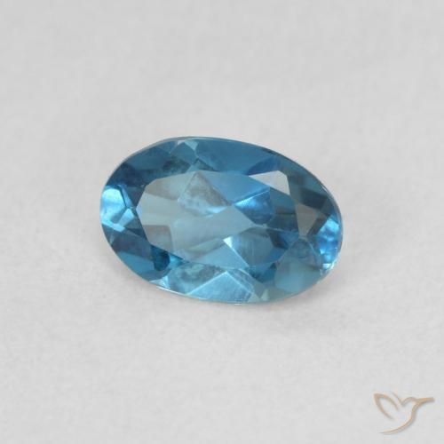 Topacio Azul Londres natural de 0.51 ct, Ovalada, VVS