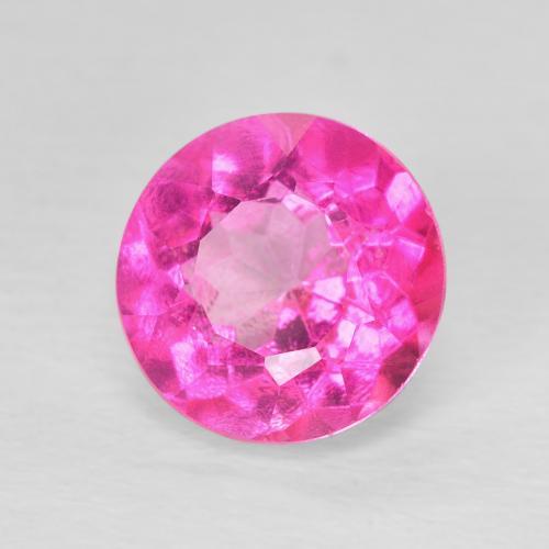 Topacio Rosado intenso natural de 3.52 ct, Redondo, VVS-VS