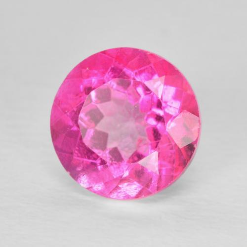Topacio Medium Dark-Pink natural de 3.81 ct, Redondo, VVS-VS