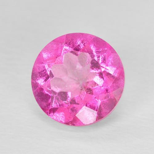 Topacio rosa natural de 3,31 ct, corte redondo, VVS-VS