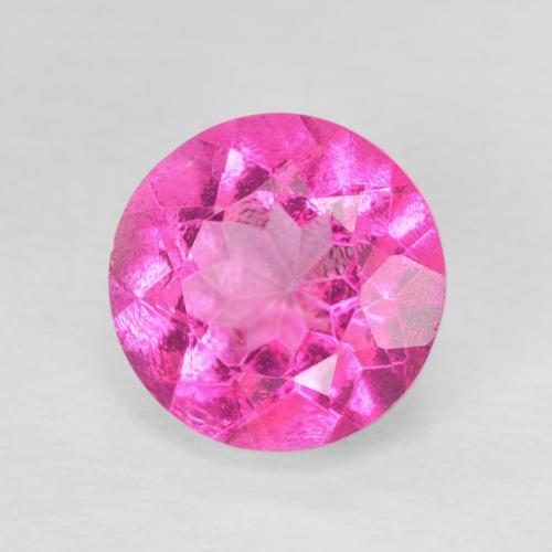 Topacio Medium Dark-Pink natural de 3.47 ct, Redondo, VVS-VS