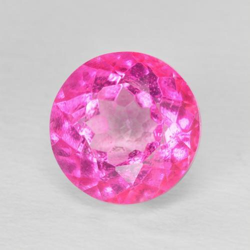 Topacio Rosa oscuro natural de 4.03 ct, Redondo, VVS-VS
