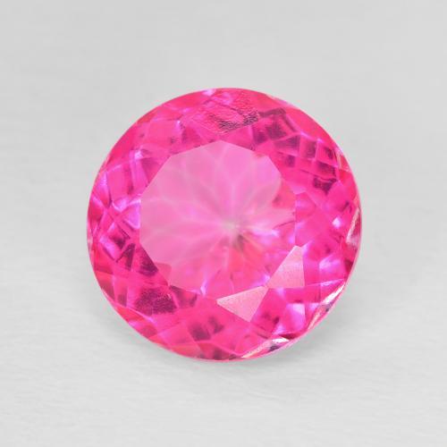 Topacio Rosado intenso natural de 5.76 ct, Redondo, VVS
