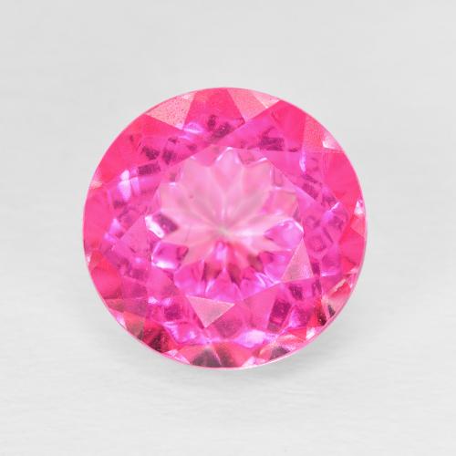 Topacio Magenta intenso natural de 6.57 ct, Redondo, VVS
