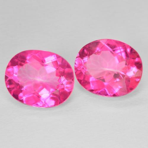 Gemas de Topacio Magenta intenso natural de 10.97 ct, Ovalada, VVS-VS