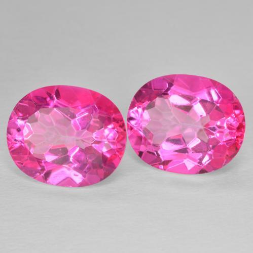 Gemas de Topacio Magenta intenso natural de 12.37 ct, Ovalada, VVS-VS