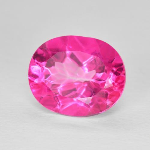 Topacio Rosado intenso natural de 6.38 ct, Ovalada, VVS-VS