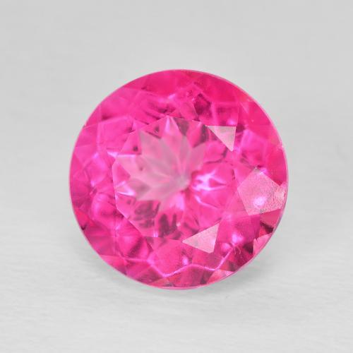 Topacio Rosado intenso natural de 6.07 ct, Redondo, VVS