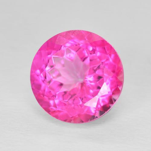 Topacio Rosado intenso natural de 7.05 ct, Redondo, VVS