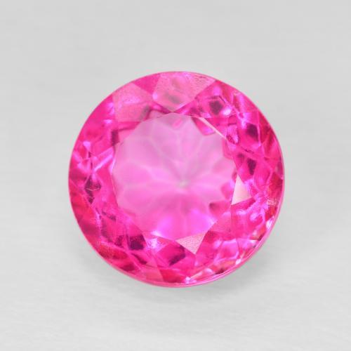 Topacio Magenta intenso natural de 6.75 ct, Redondo, VVS