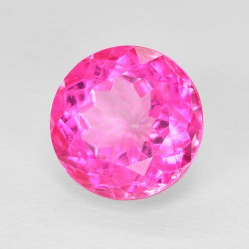 Topacio Magenta intenso natural de 7.09 ct, Redondo, VVS