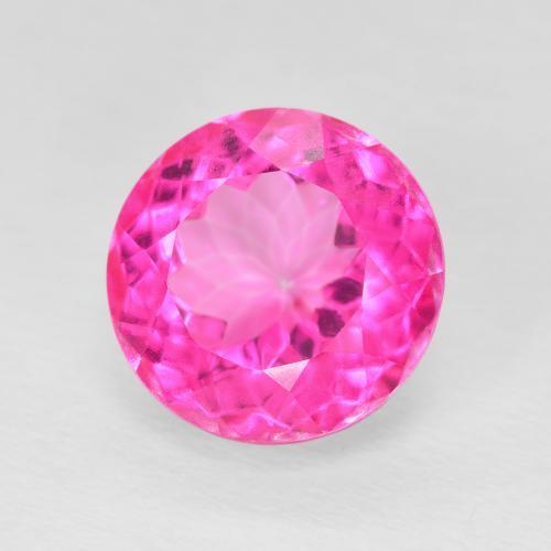 Topacio Rosa oscuro natural de 6.82 ct, Redondo, VVS