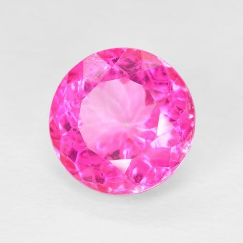 Topacio Rosado intenso natural de 6.32 ct, Redondo, VVS