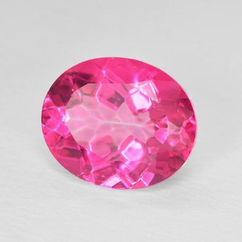 Topacio Rosado intenso natural de 5.80 ct, Corte Óvalo, VVS-VS