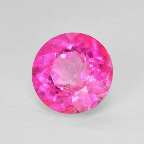Topacio Rosa oscuro natural de 3.49 ct, Redondo, VVS-VS