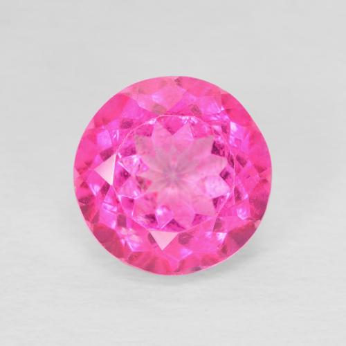 Topacio Magenta intenso natural de 3.61 ct, Redondo, VVS-VS