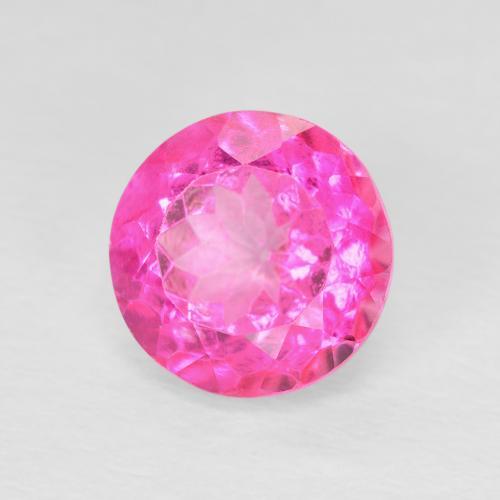Topacio Magenta intenso natural de 3.61 ct, Redondo, VVS-VS