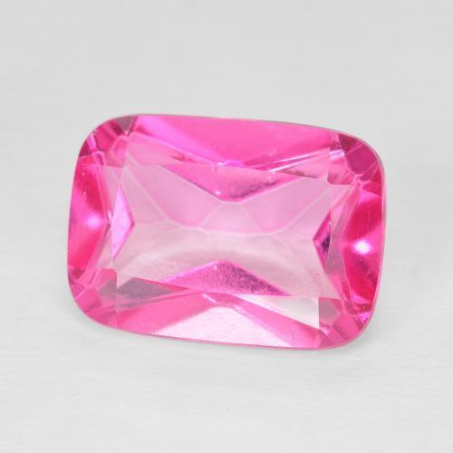 Topacio Rosado intenso natural de 8.79 ct, Forma Cojín, VVS-VS