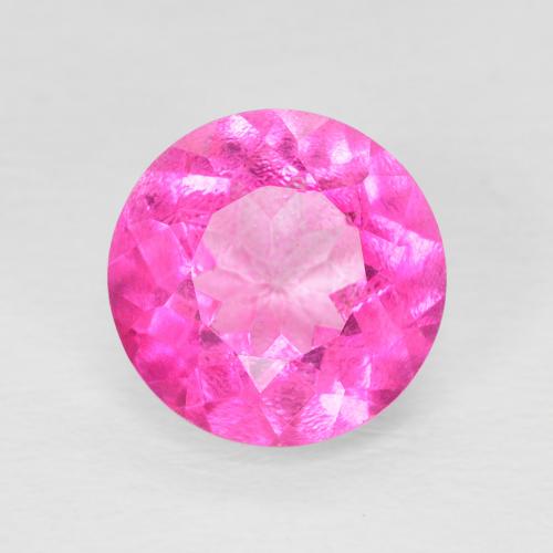 Topacio Rosa oscuro natural de 3.37 ct, Redondo, VVS-VS