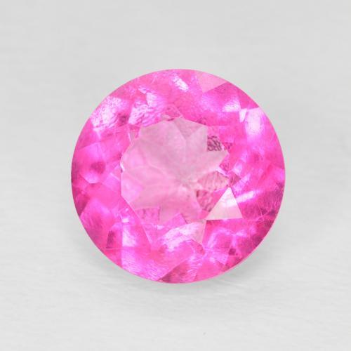 Topacio Rosa oscuro natural de 3.37 ct, Redondo, VVS-VS