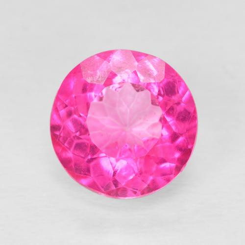 Topacio rosa natural de 3,70 ct, corte redondo, VVS-VS
