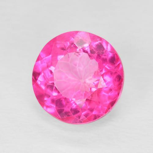 Topacio rosa natural de 3,70 ct, corte redondo, VVS-VS